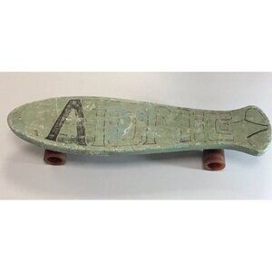 Vintage ATOMIC 1970' Blue Sturdy Ribbed Plastic Heavy Duty Skateboard 25.5''🩵